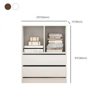 Simple Closed-Back Rectangular Wood Wide Bookcase