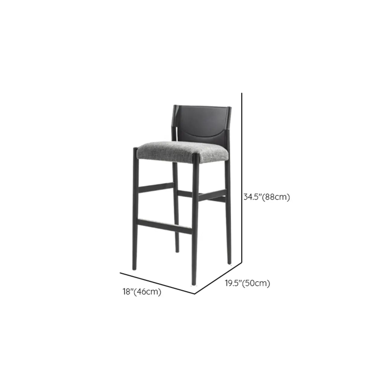 Modern Upholstered Low Back Armless Counter Bar Stool