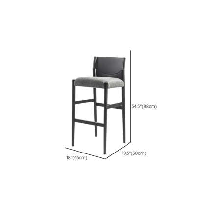 Modern Upholstered Low Back Armless Counter Bar Stool