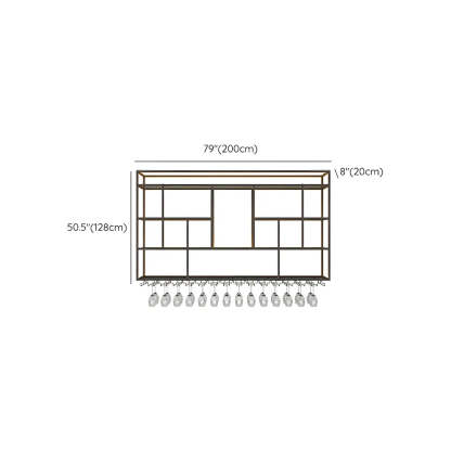 Black Floating Iron Wall-Mount Wine Rack