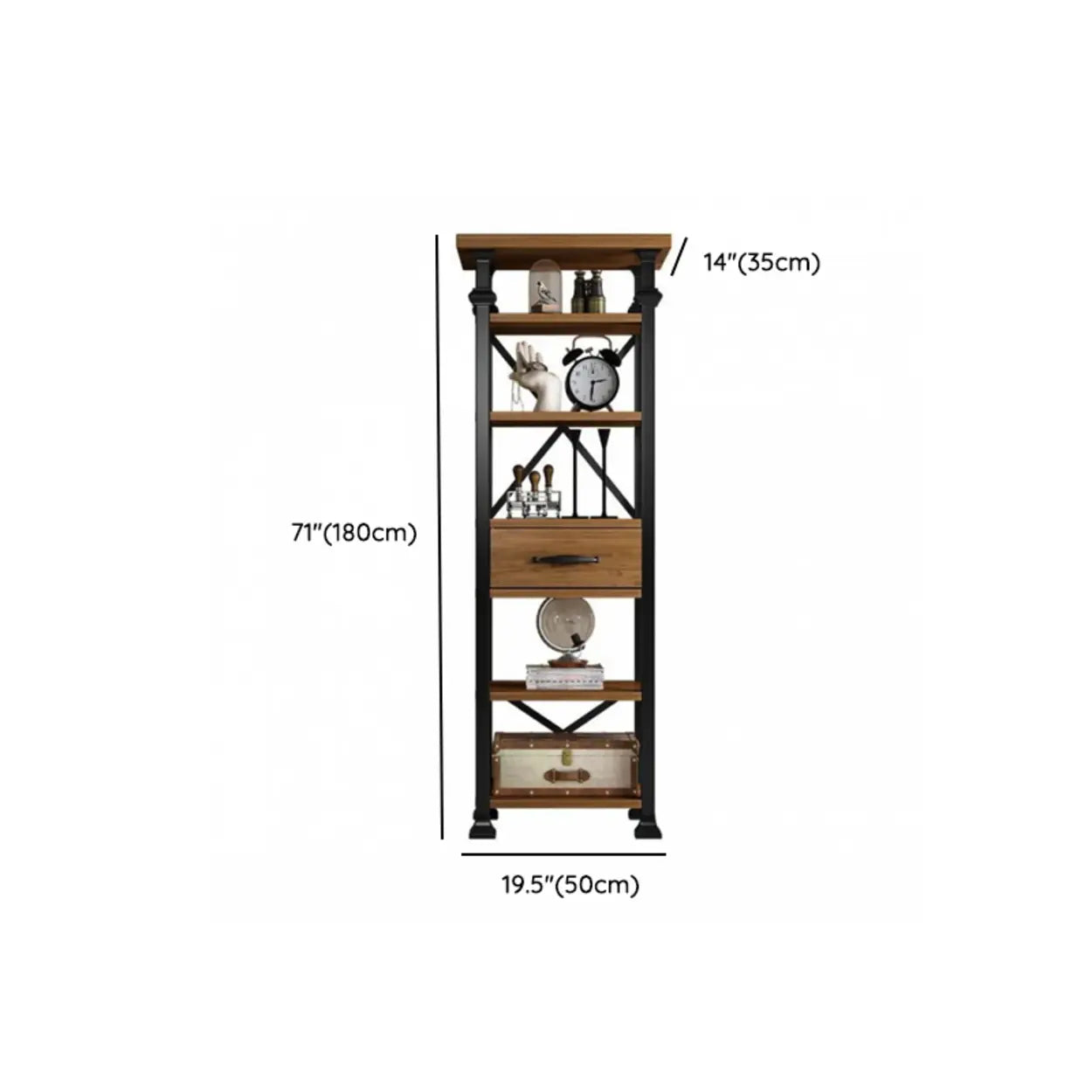 Antique Open-Frame Etagere Bookshelf