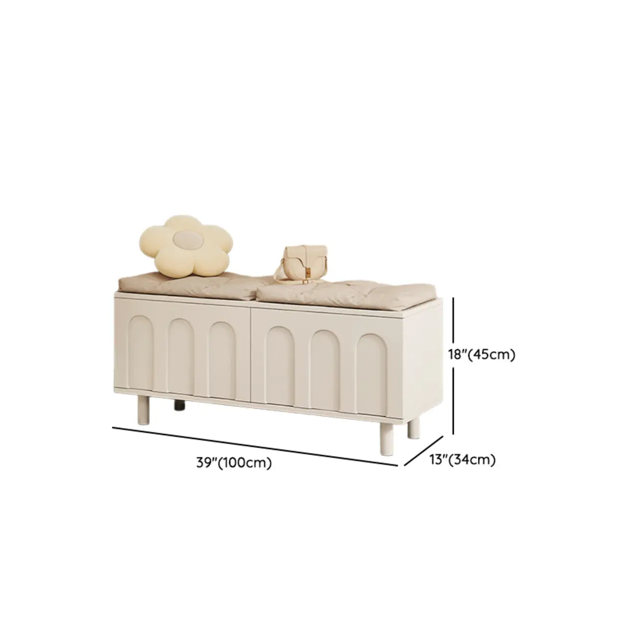 Modern Cushioned Entryway Shoe Bench with Storage