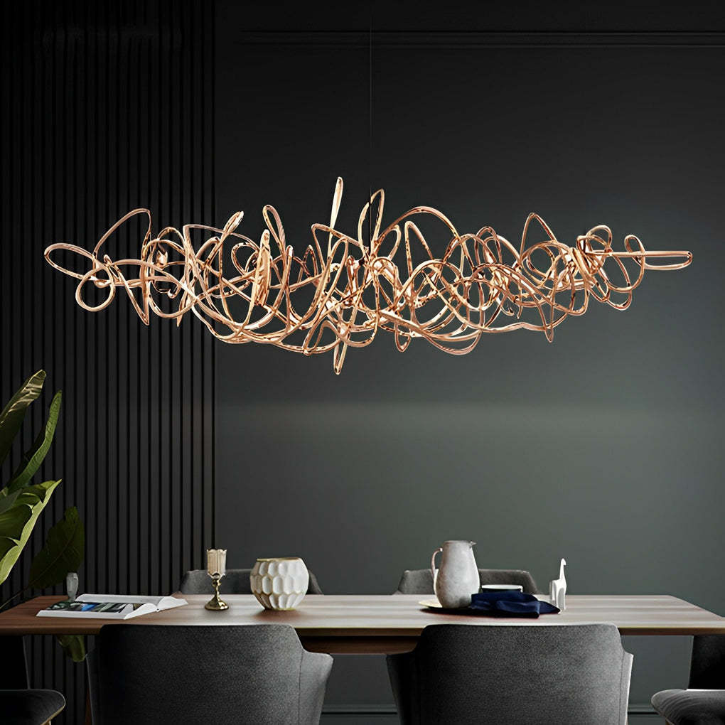 Irregular Plated LED Postmodern Chandelier
