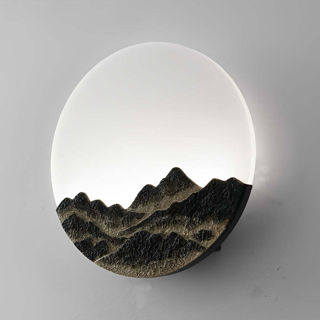 Round Creative Mountain Scenery LED Waterproof Modern Outdoor Wall Lamp-Lighom
