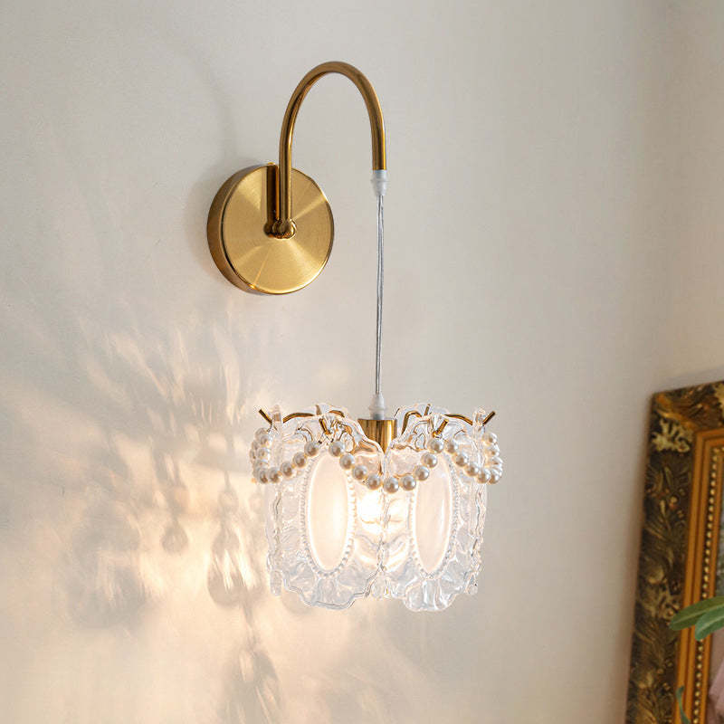 Glass Leaves Feathers Three Step Dimming Nordic Creative Wall Lights Fixture-Lighom