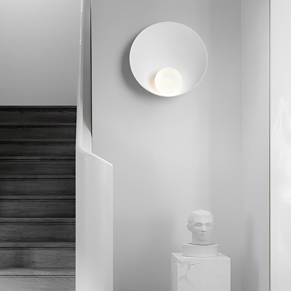 Round Creative Resin Glass White Nordic Decorative Wall Sconces Lighting-Lighom