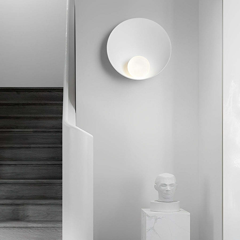 Round Creative Resin Glass White Nordic Decorative Wall Sconces Lighting-Lighom