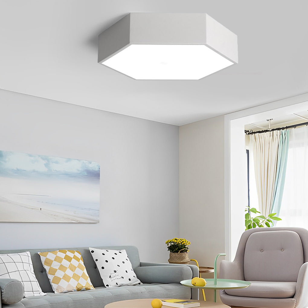 Modern wireless-control blue flush mount lighting, Lighom — Warm White (3000K) / Yellow
