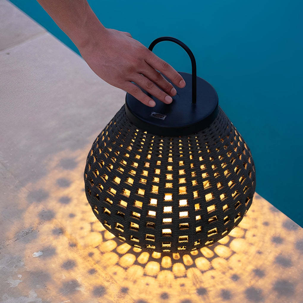 Portable Creative Rattan Waterproof LED Modern Outdoor Lights Lawn Lamp-Lighom