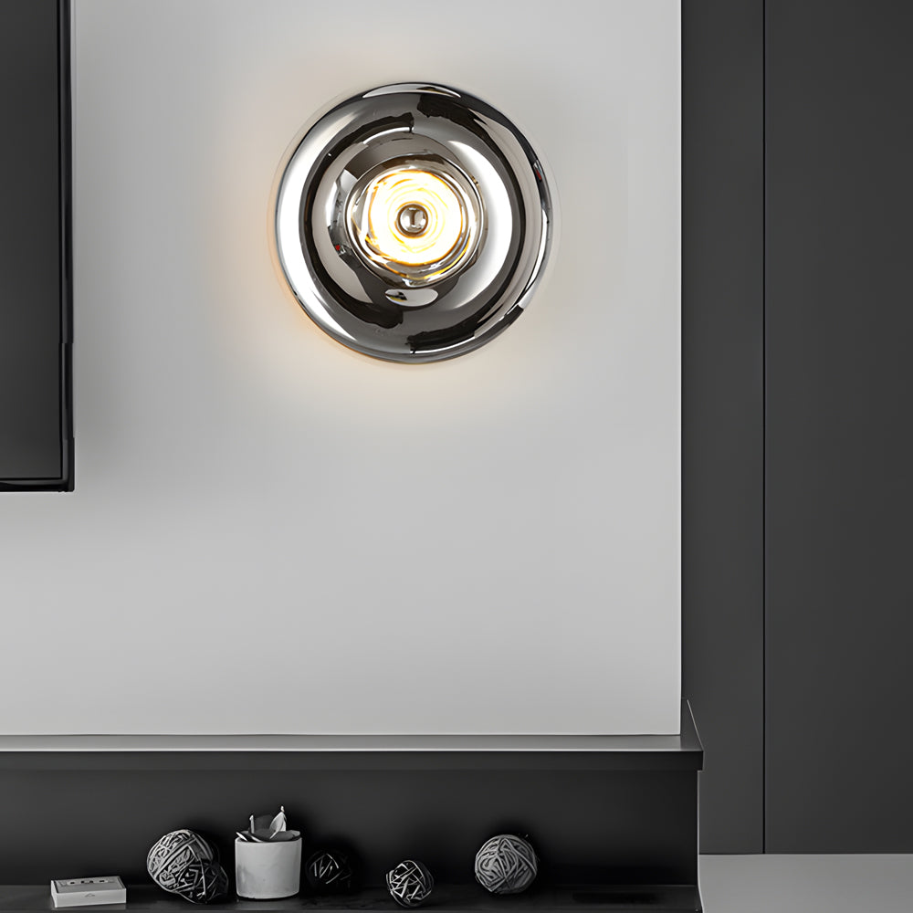Round Glass Lava Art Modern Wall Light