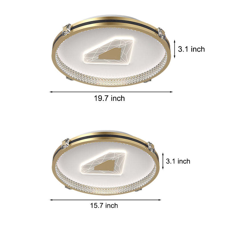 Circular Geometric Three Step Dimming LED Modern Ceiling Lights Fixture-Lighom