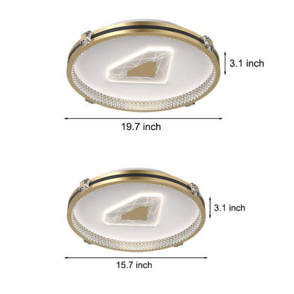 Circular Geometric Three Step Dimming LED Modern Ceiling Lights Fixture-Lighom