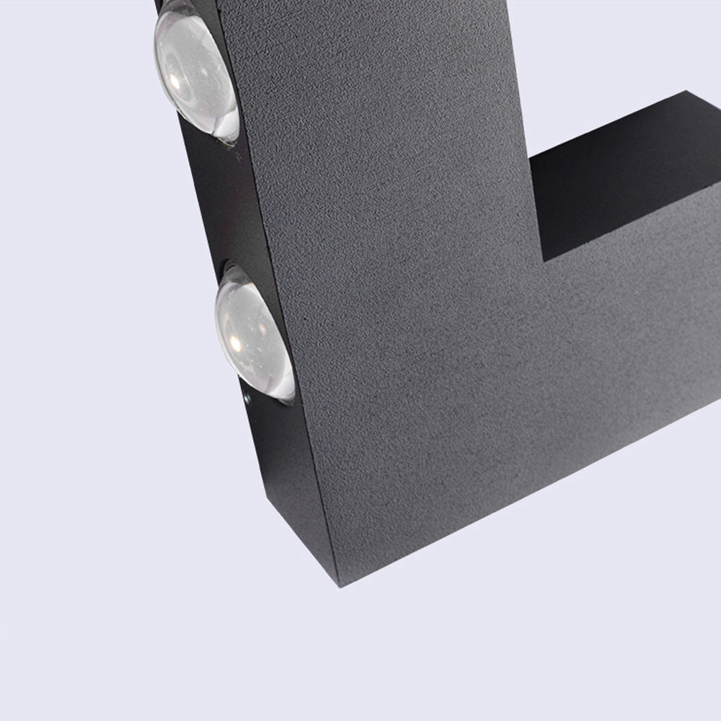 V-shaped Waterproof LED Black Modern Outdoor Wall Lamp Wall Washer Light-Lighom