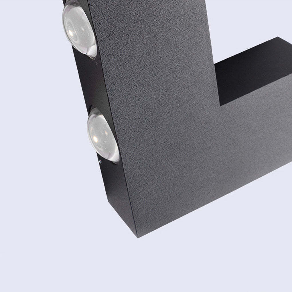 V-shaped Waterproof LED Black Modern Outdoor Wall Lamp Wall Washer Light-Lighom
