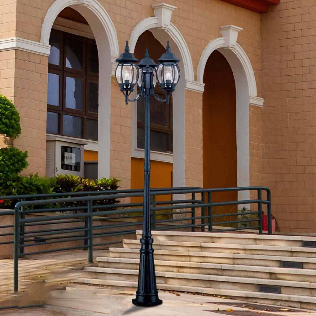 Waterproof 3 Lights Black European Style Garden Lamp Post Lights-Lighom