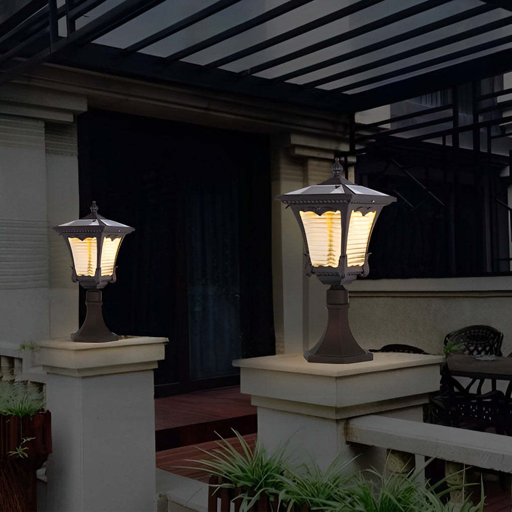 Vintage Intelligent Light Control LED Waterproof Retro Solar Lawn Lamp-Lighom