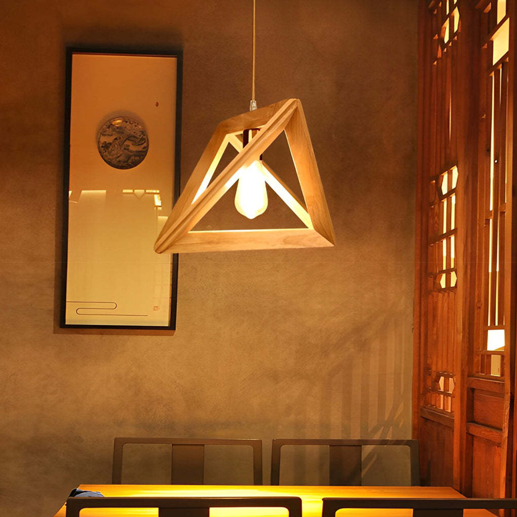 Wood Frame Geometric Art Minimalist Nordic Pendant