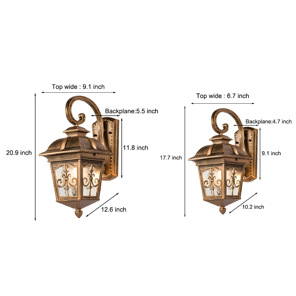 Waterproof Retro Elegant LED Glass European Style Outdoor Wall Lights-Lighom