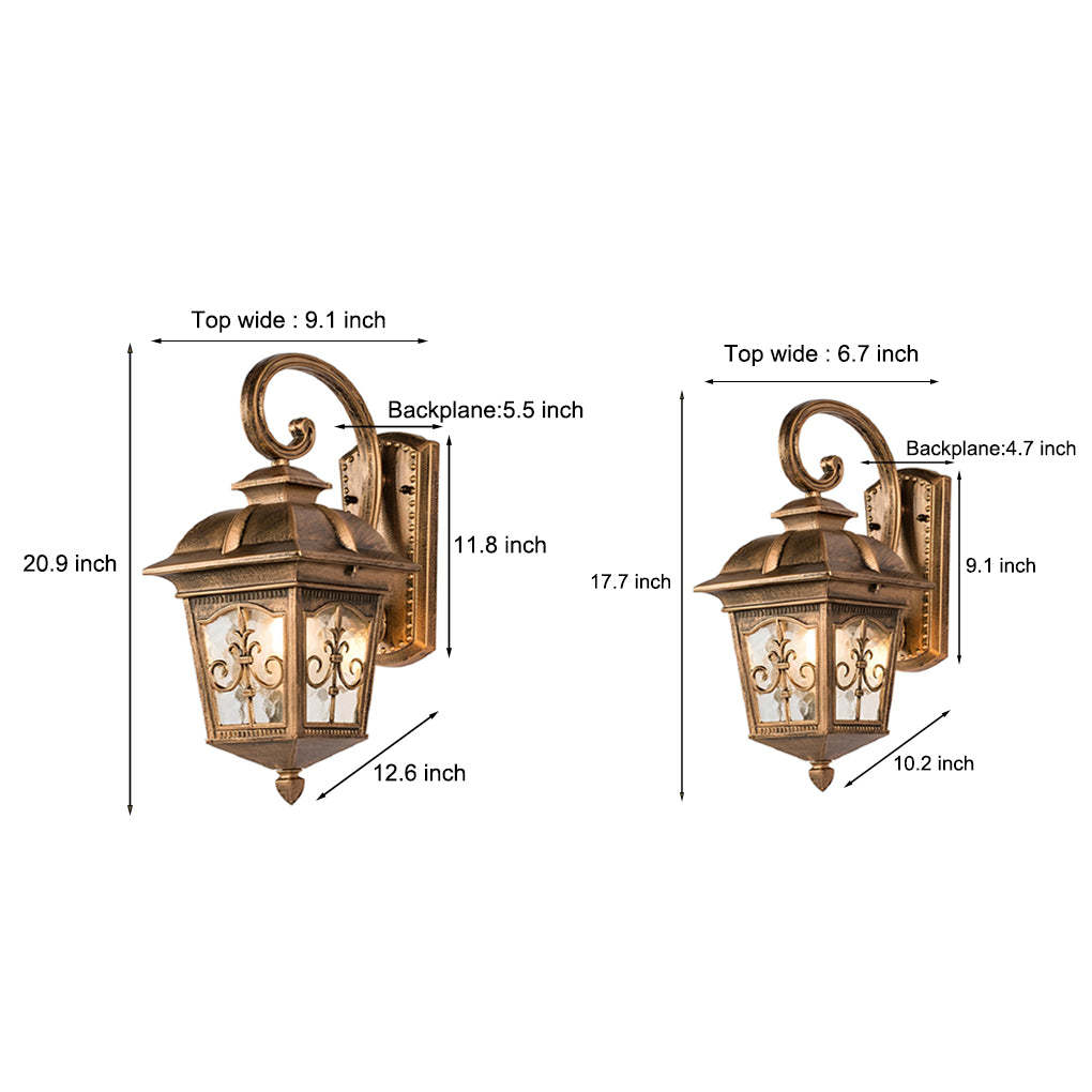 Waterproof Retro Elegant LED Glass European Style Outdoor Wall Lights-Lighom