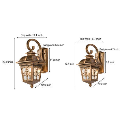 Waterproof Retro Elegant LED Glass European Style Outdoor Wall Lights-Lighom