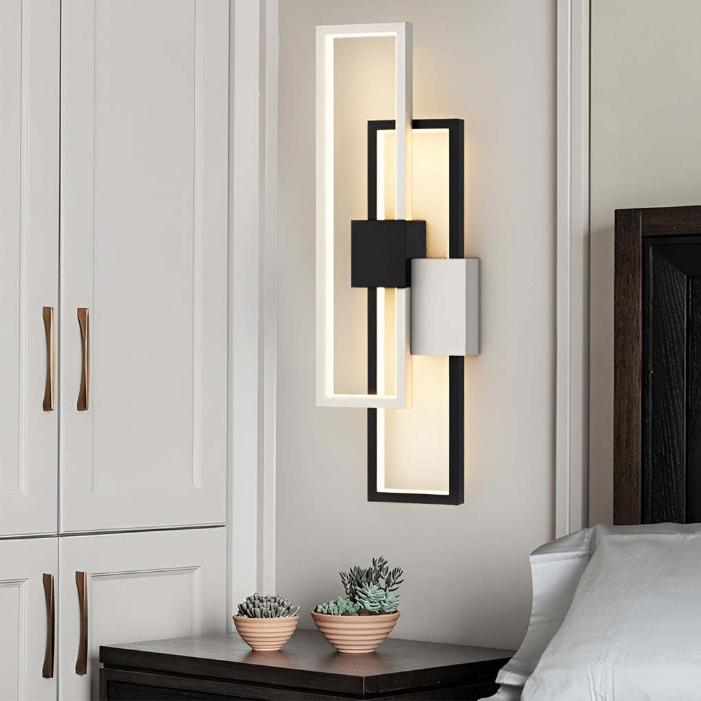 Rectangular Three-Color Nordic LED Wall Light — Black / White