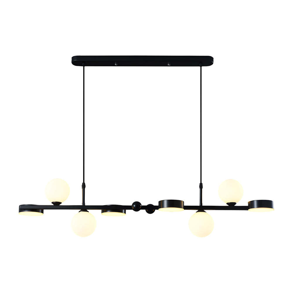 Dimmable Glass Ball LED Long Dining Chandelier