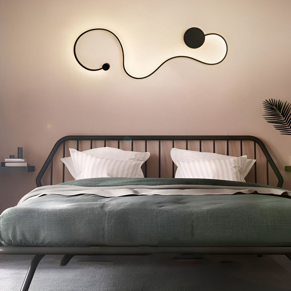 Creative Long Curved Linear LED Modern Wall Sconce Lighting Wall Light Wall Lamp-Lighom