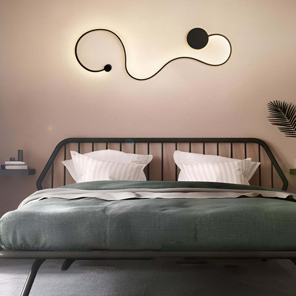 Creative Long Curved Linear LED Modern Wall Sconce Lighting Wall Light Wall Lamp-Lighom