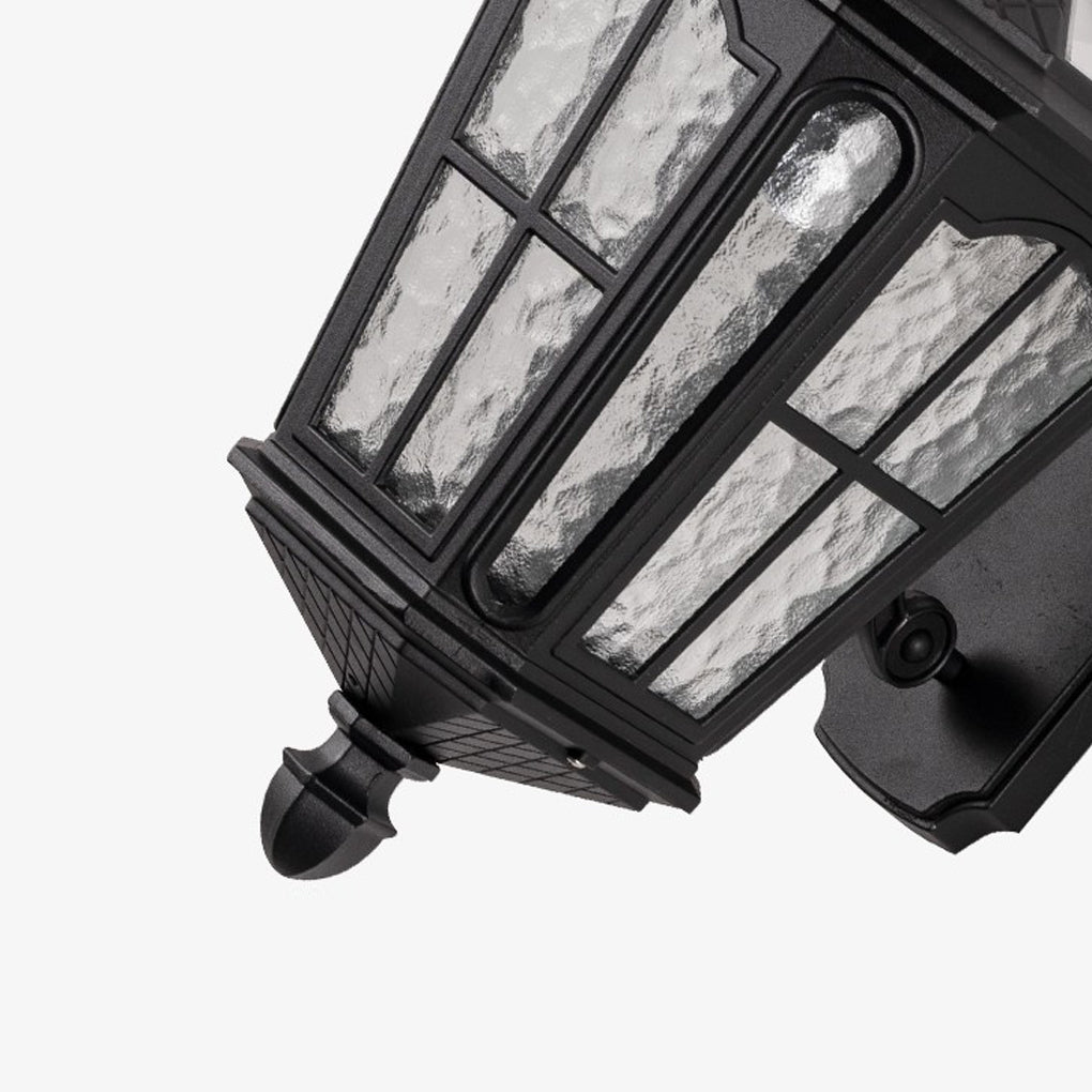 Retro Aluminum Black Vintage Solar Outdoor Wall Light