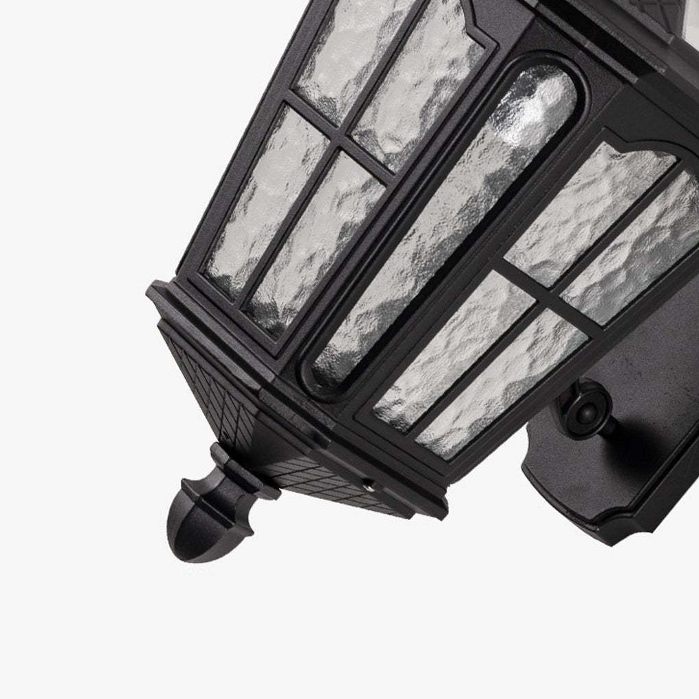 Retro Aluminum Black Vintage Solar Outdoor Wall Light