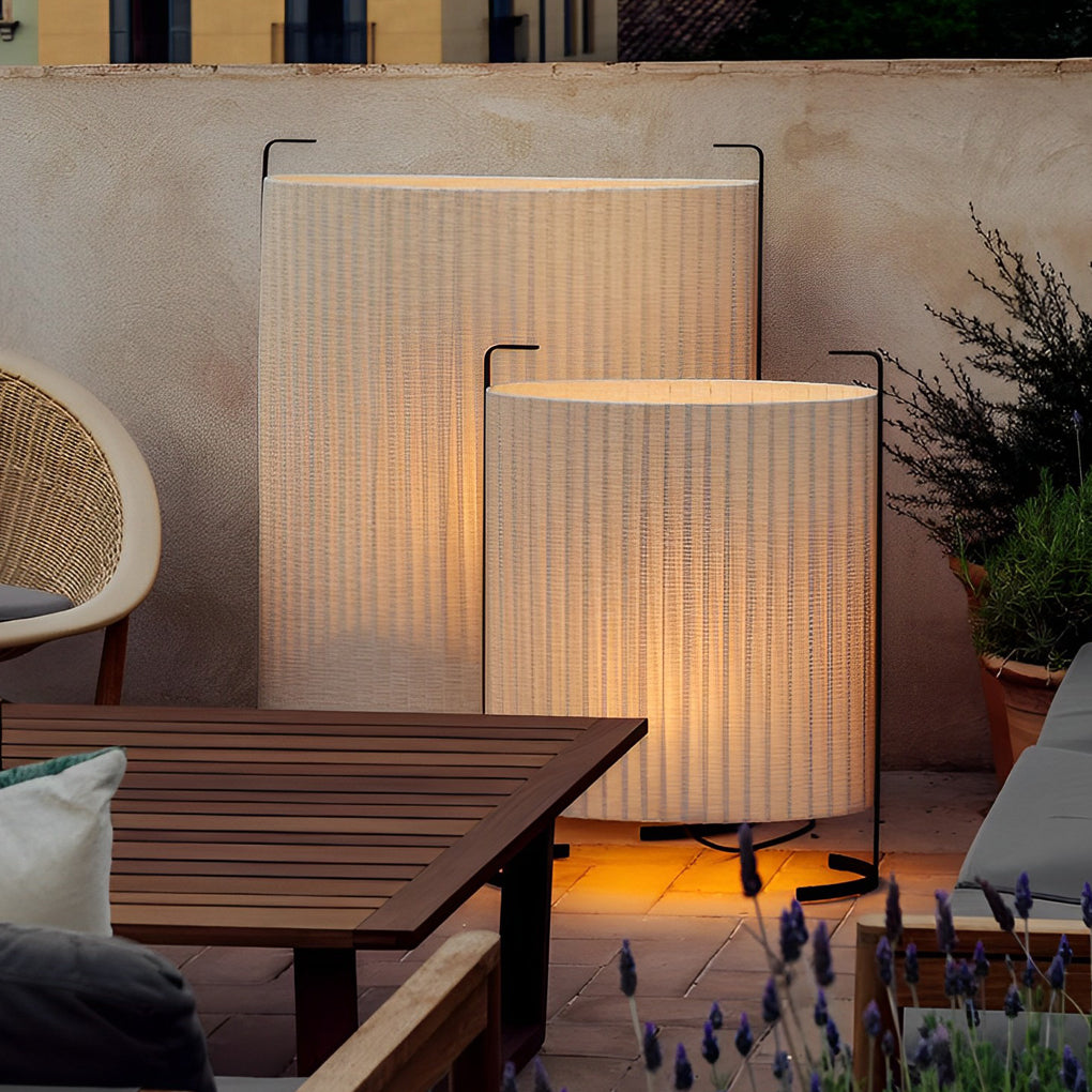 42 inch Modern Japanese-Style Fabric Outdoor Floor Lamp-Lighom