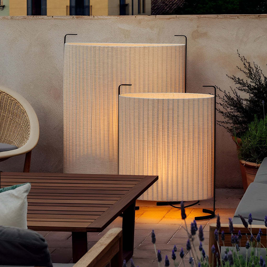 42 inch Modern Japanese-Style Fabric Outdoor Floor Lamp-Lighom