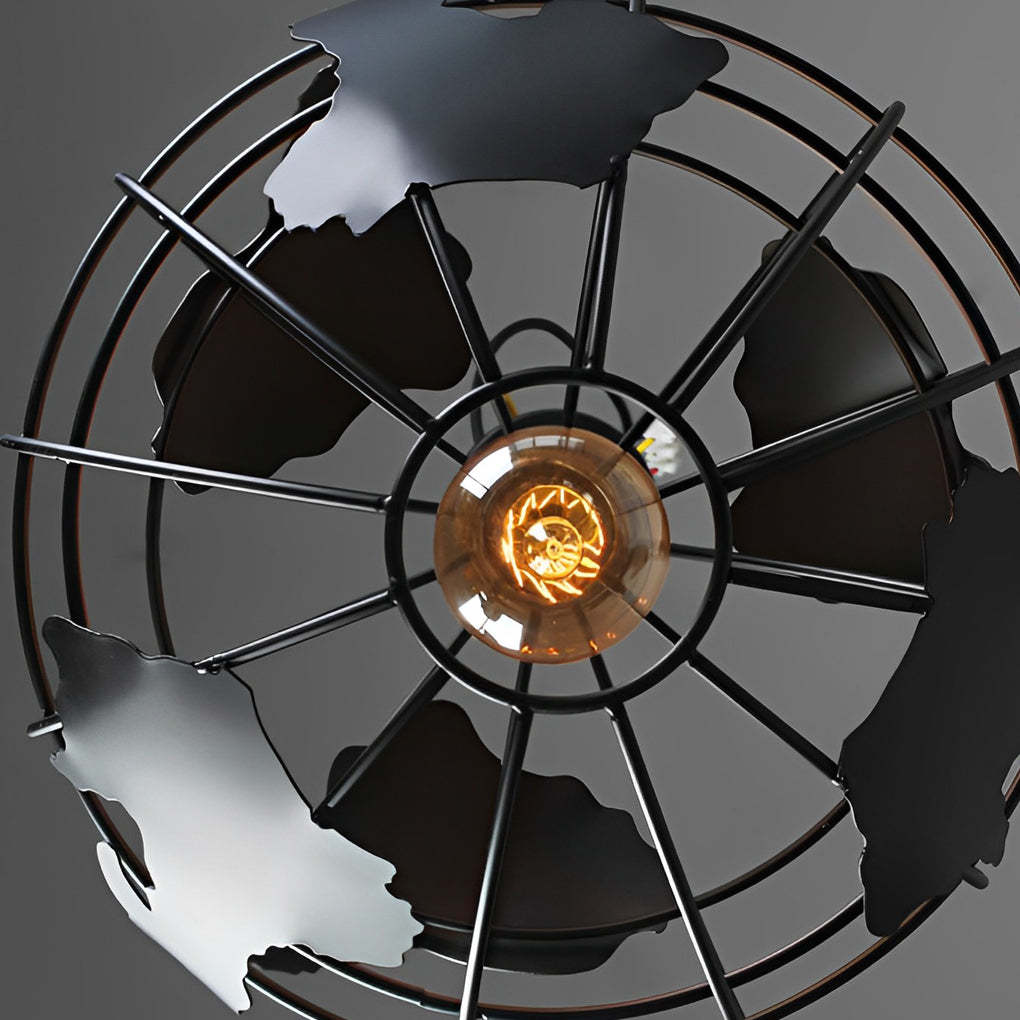Iron Globe Retro Industrial Chandelier