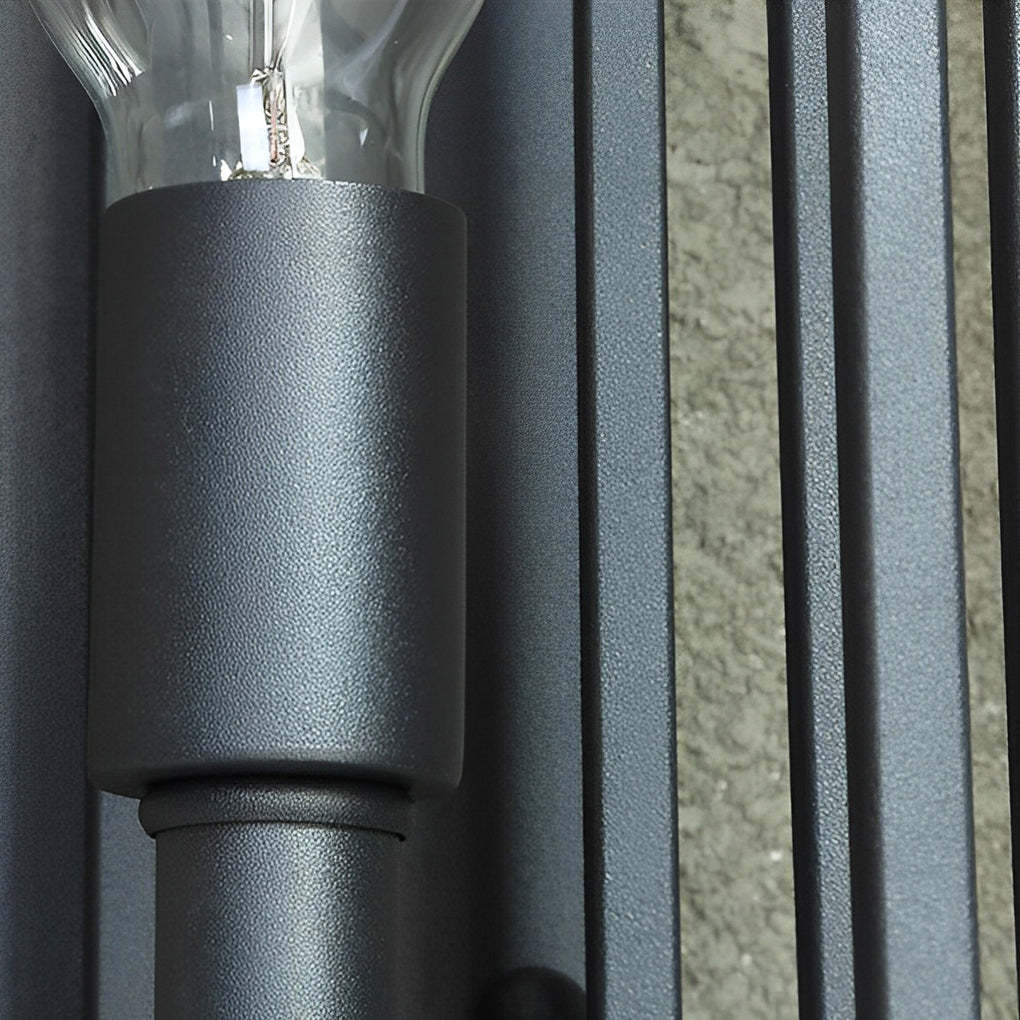 Square Waterproof LED Black Retro Outdoor Wall Lamp Exterior Lights-Lighom