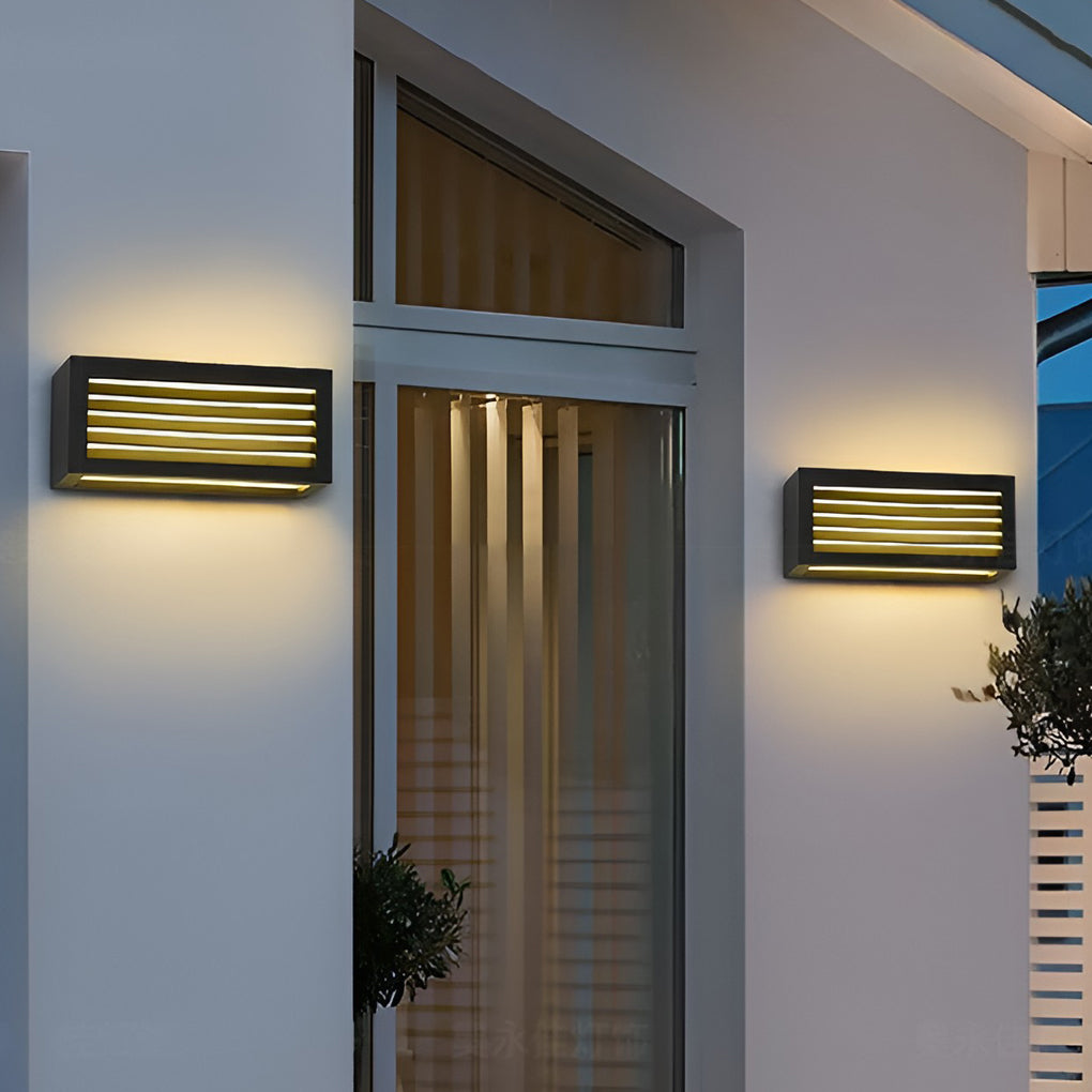 Rectangle 12W LED Black Modern Outdoor Wall Sconce