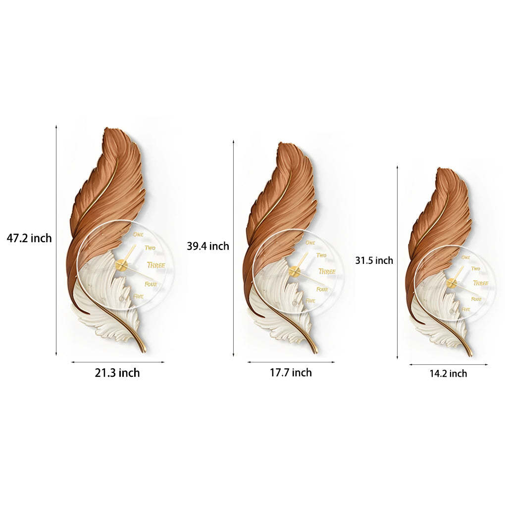 Feathers Painting Acrylic USB DC5V Round Wall Clock Wall Lamp with Remote-Lighom