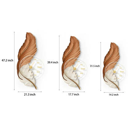 Feathers Painting Acrylic USB DC5V Round Wall Clock Wall Lamp with Remote-Lighom