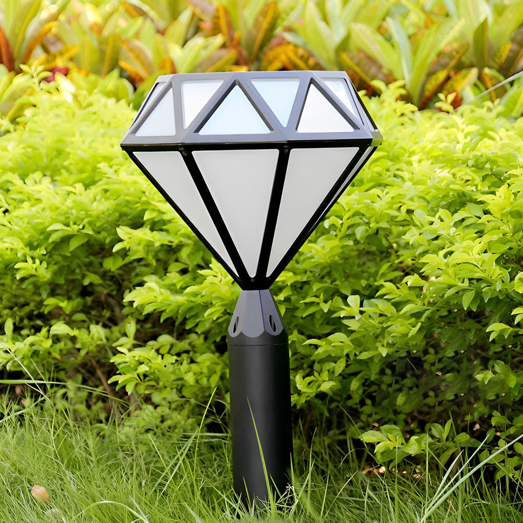Geometric Waterproof LED Intelligent Stable Black Modern Lawn Lamp-Lighom