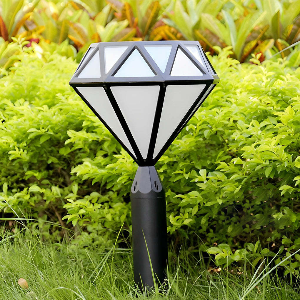 Geometric Waterproof LED Intelligent Stable Black Modern Lawn Lamp-Lighom