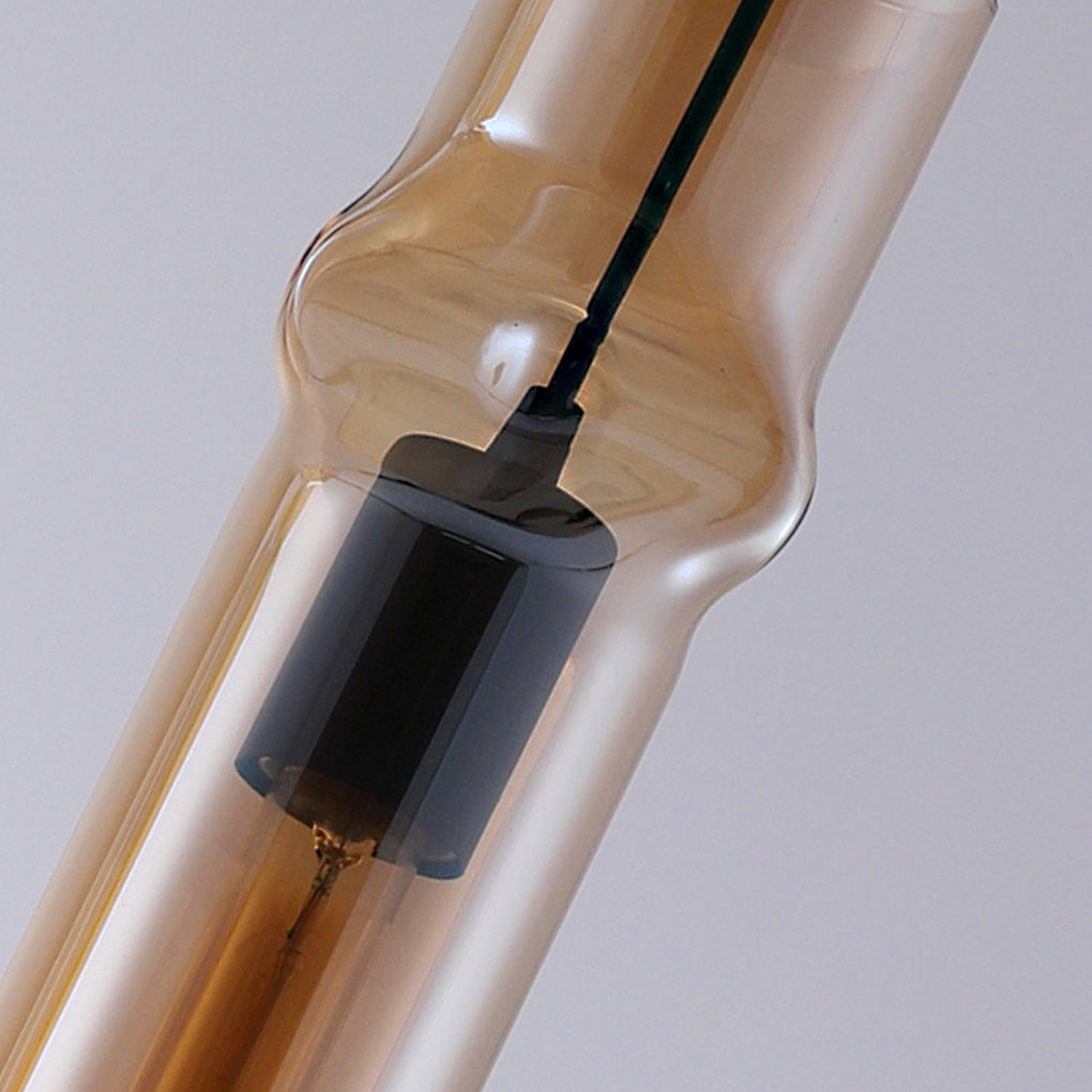 Cylindrical Glass Iron Post-Modern Pendant