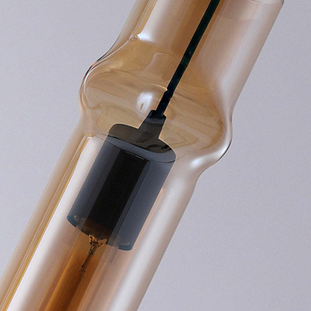 Cylindrical Glass Iron Post-Modern Pendant