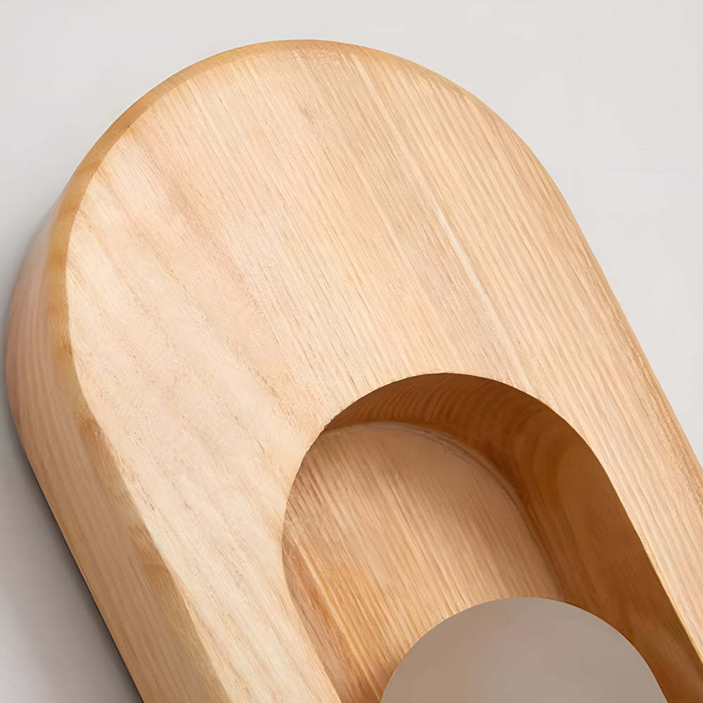 1-Light Wood Oval Wall Sconce - Wood/Walnut-Lighom