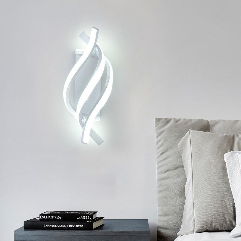 Spiral Minimalist 3-Step Dimming LED Modern Wall Sconce — White