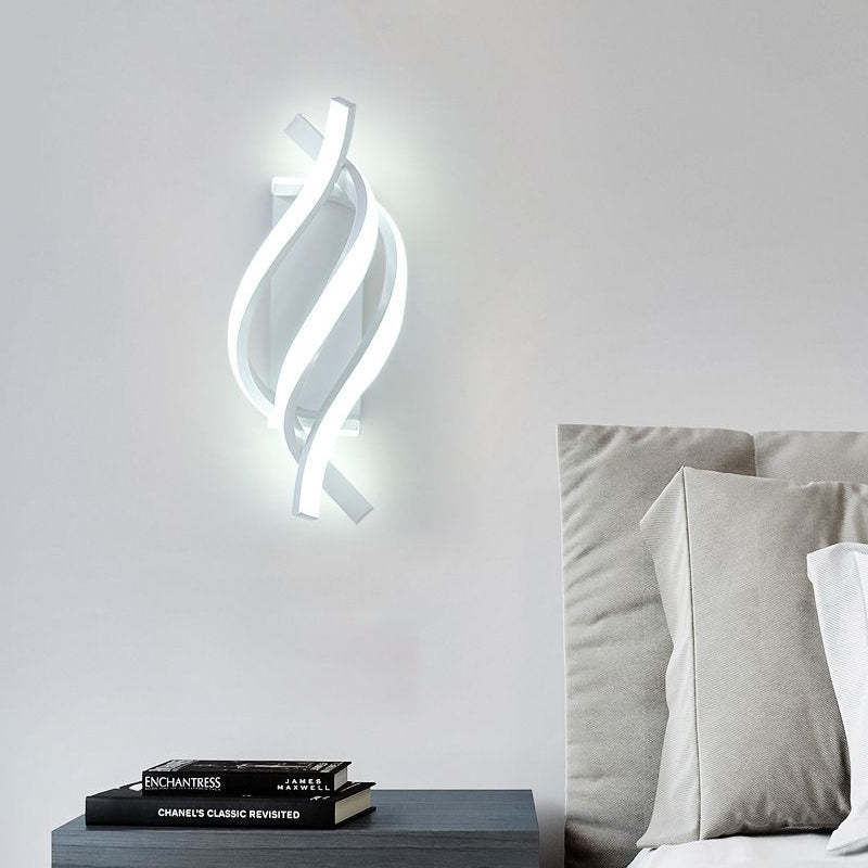 Spiral Minimalist 3-Step Dimming LED Modern Wall Sconce — White