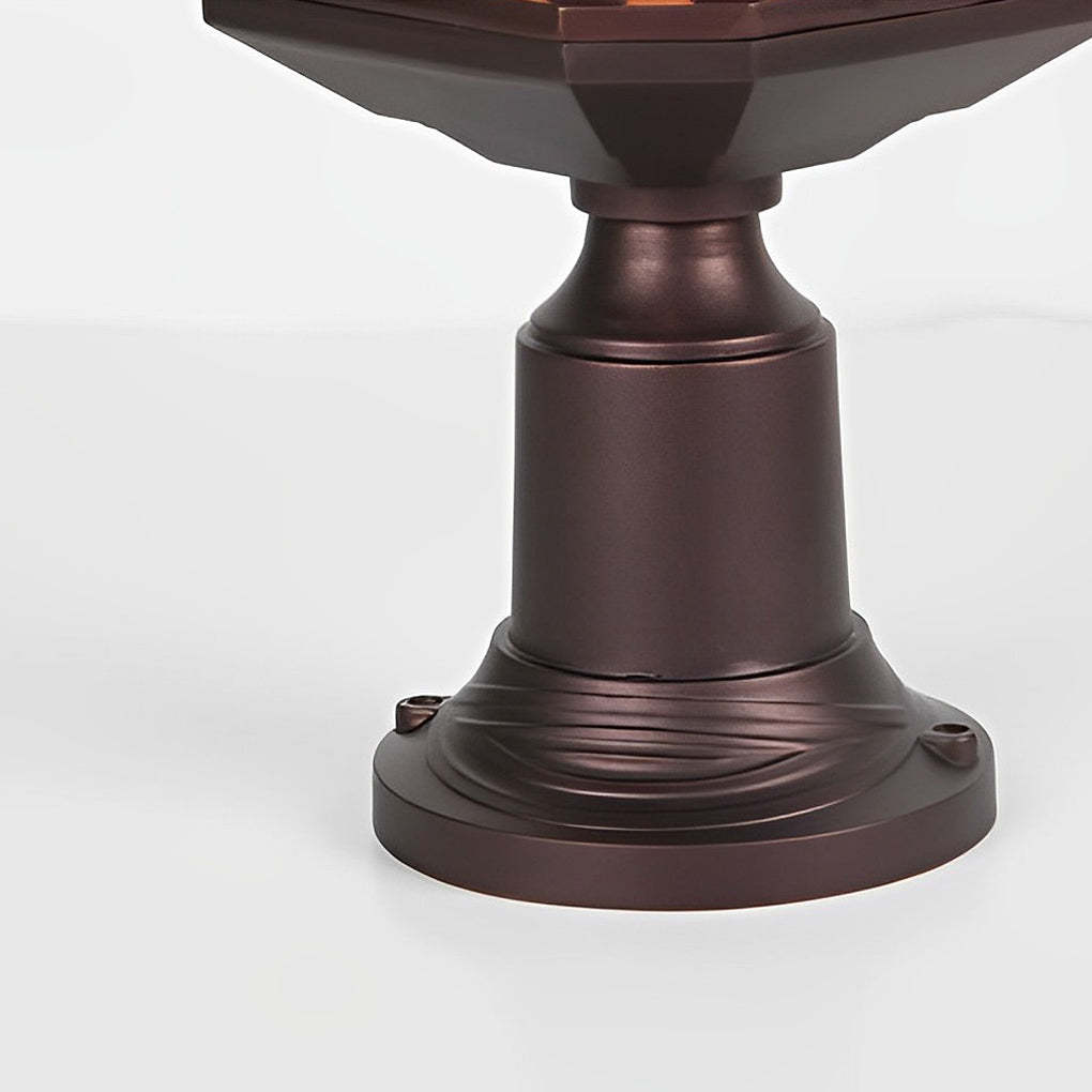 Retro Aluminum Waterproof Rose Gold American Style Outdoor Pillar Lamp-Lighom