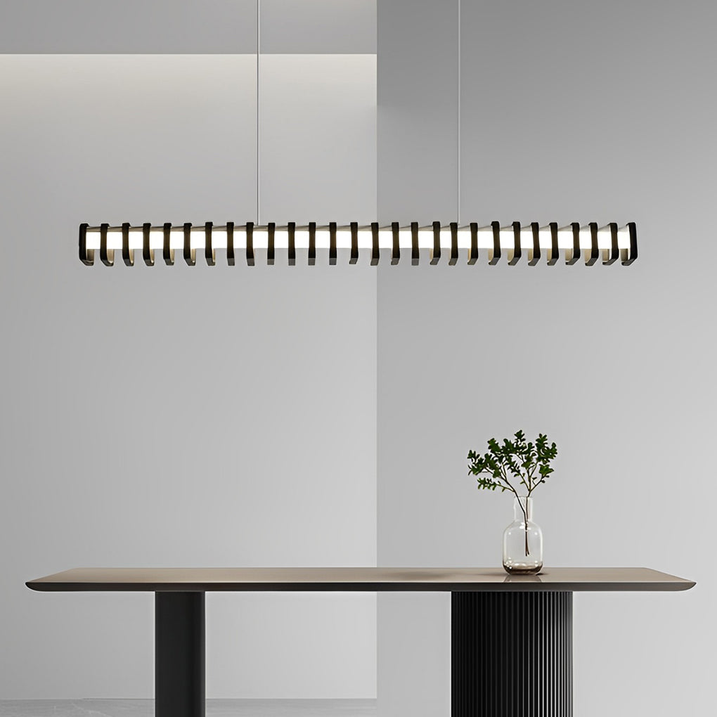 Black synthetic frame square pendant lighting - modern — Natural White (4000K) / Matte Black