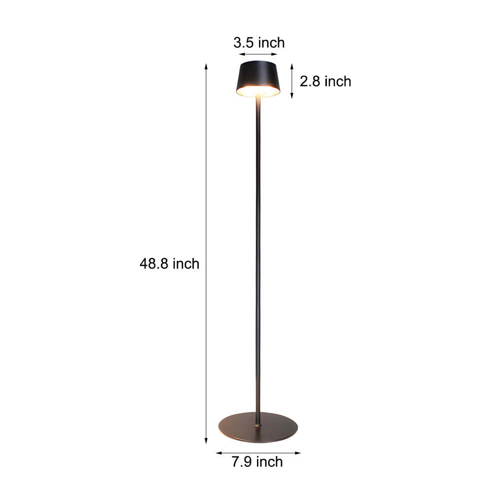 48.8-in Black Touch Dimming LED Rechargeable Floor Lamp-Lighom