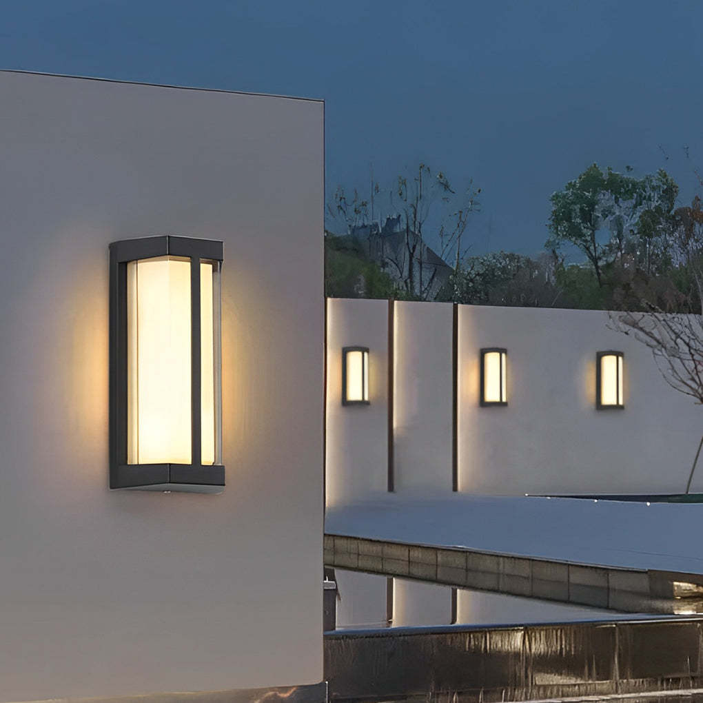 Waterproof Double Acrylic Shade LED Black Modern Outdoor Wall Lights-Lighom