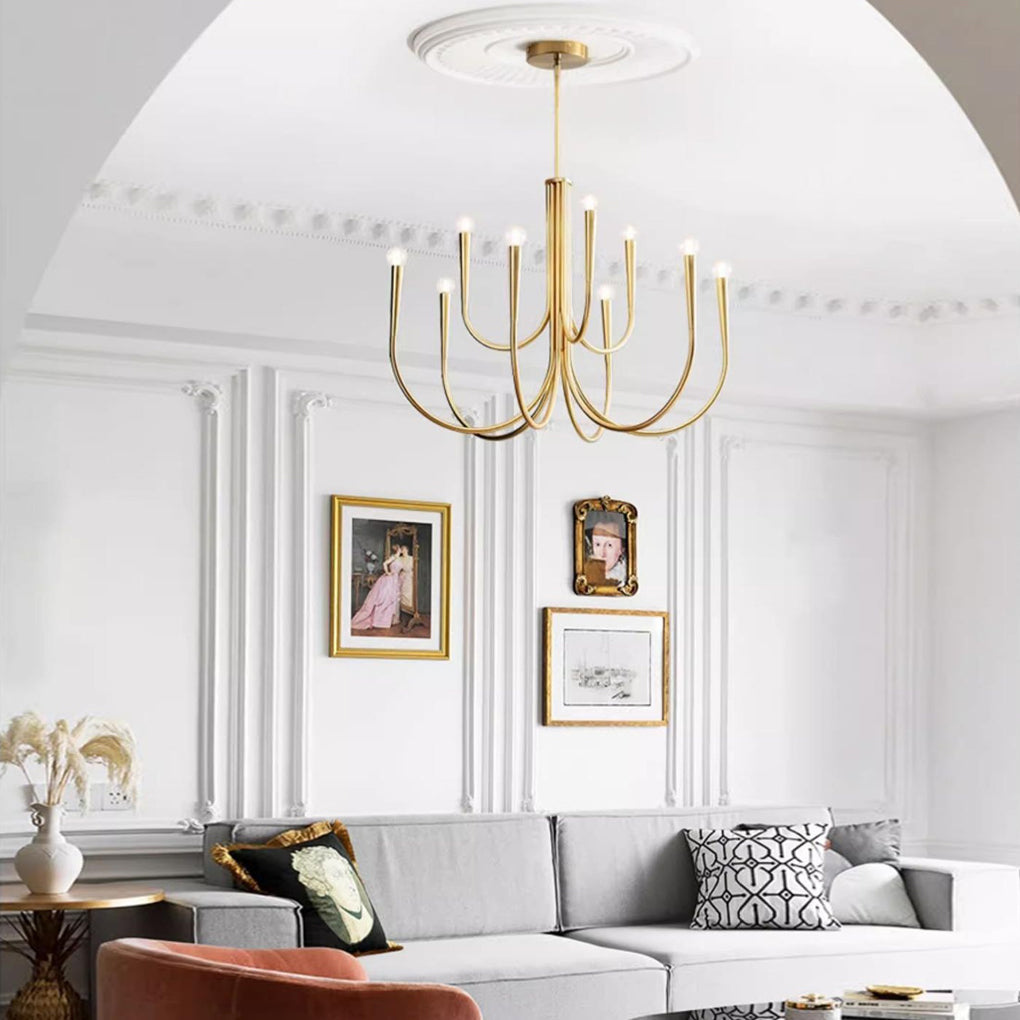 6/9-Light Retro Candle Dimmable LED French Chandelier