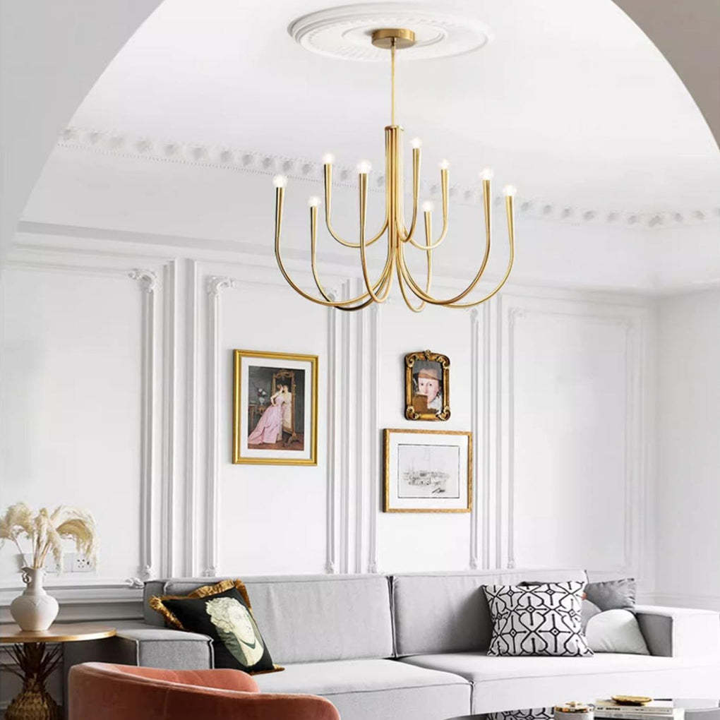 6/9-Light Retro Candle Dimmable LED French Chandelier